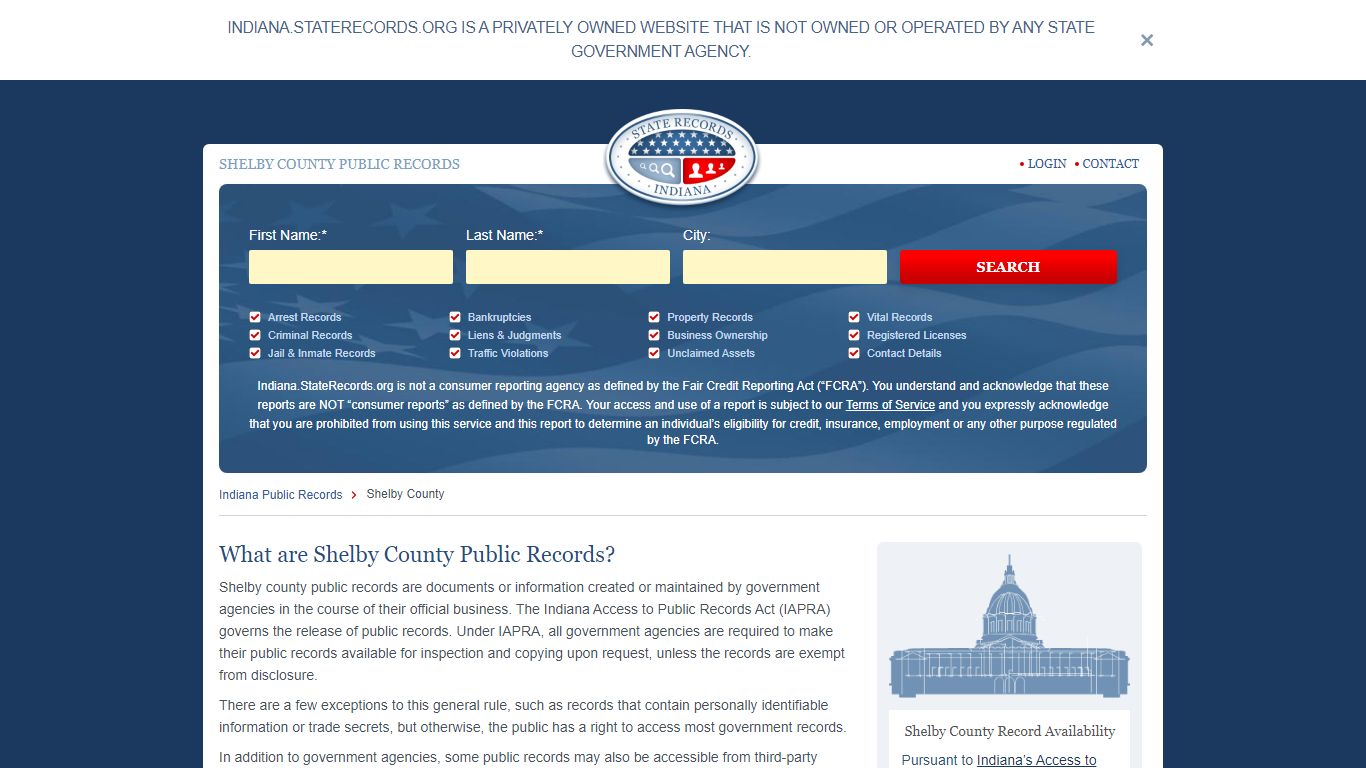 Shelby County Arrest, Court, and Public Records